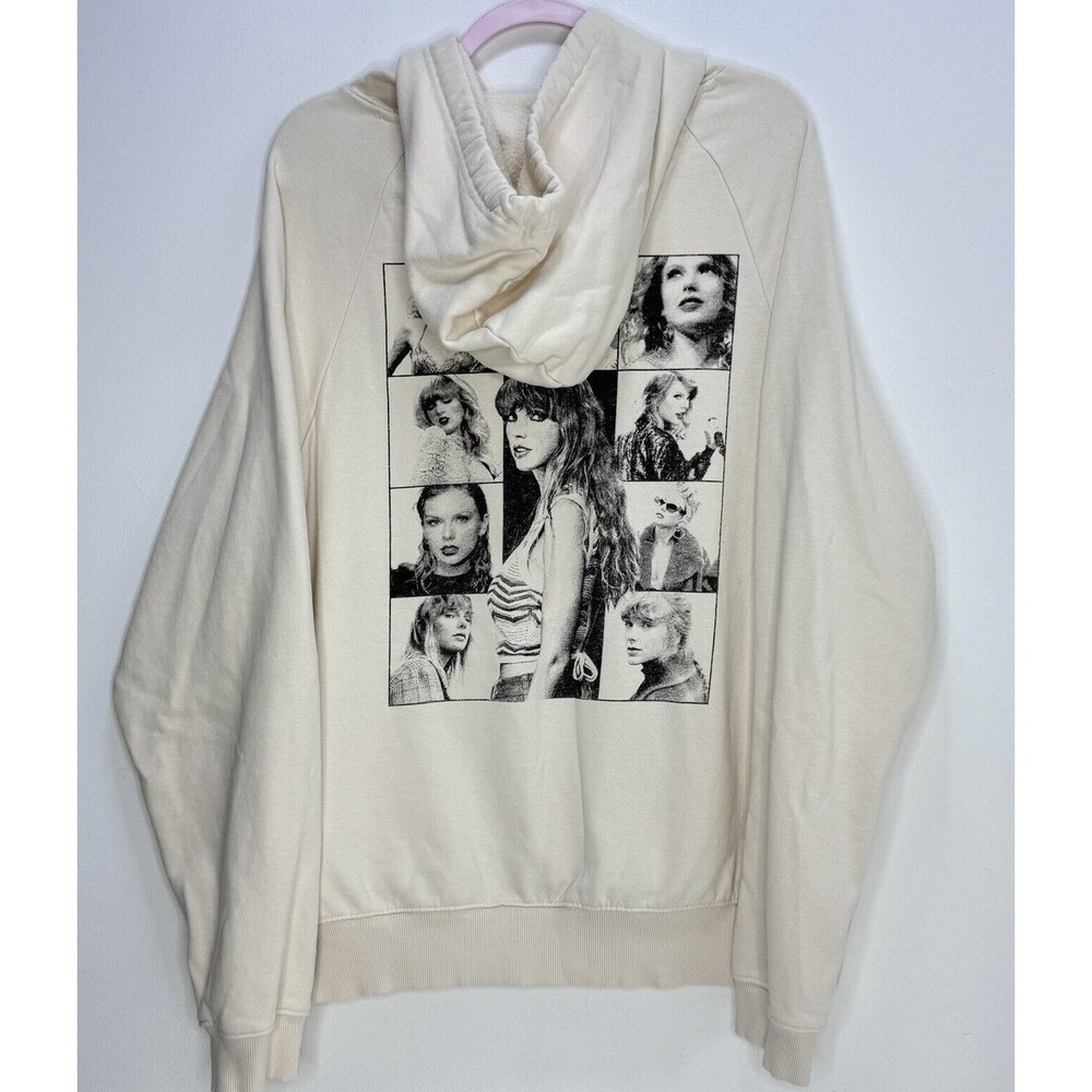 Taylor Swift Eras Tour Official Merch Cream Beige Hoodie Hooded Sweatshi…
